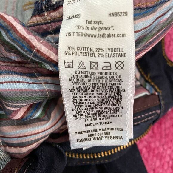 Ted Baker London Yesenia Embroidered Scalloped Hem Skinny Ankle Jeans Size 26 - Picture 10 of 13